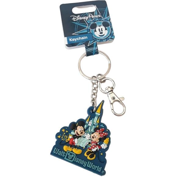 Disney Parks Walt Disney World Cinderella Castle Keychain Mickey Minnie NWT - Picture 1 of 5